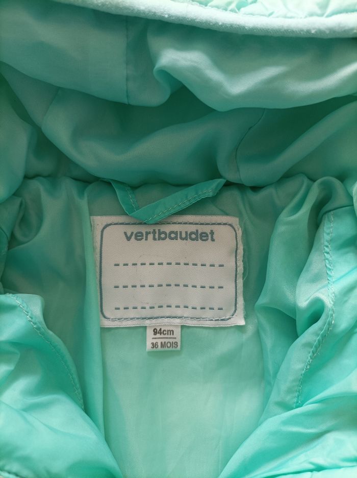 Doudoune Vertbaudet 3 ans vert menthe - photo numéro 2