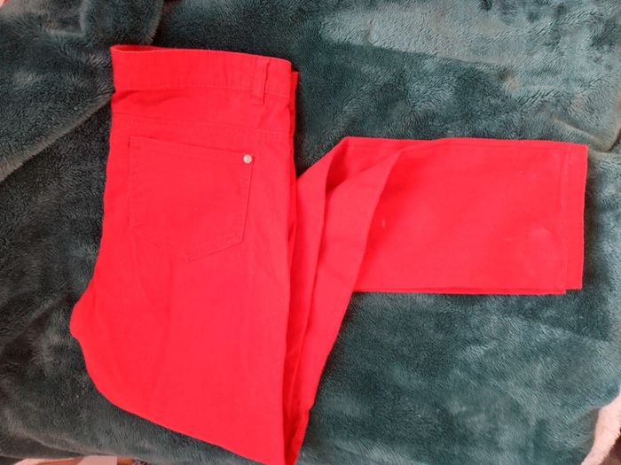 Pantalon toile rouge NEUF - photo numéro 3