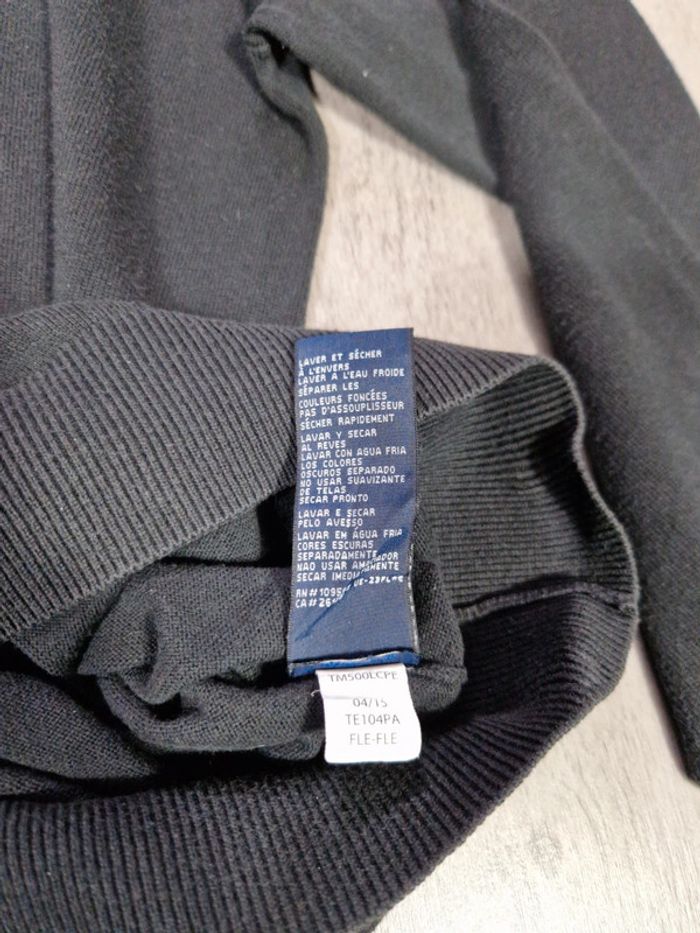 Pull Col V Tommy Hilfiger Noir Logo Brodé Taille L Homme - photo numéro 7