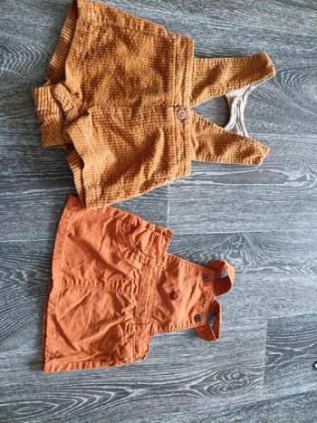 3M Lot 2 robe et combishort velours et jean