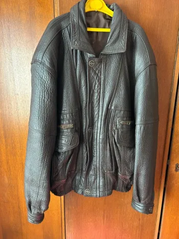 Blouson marron en cuir Progress homme L