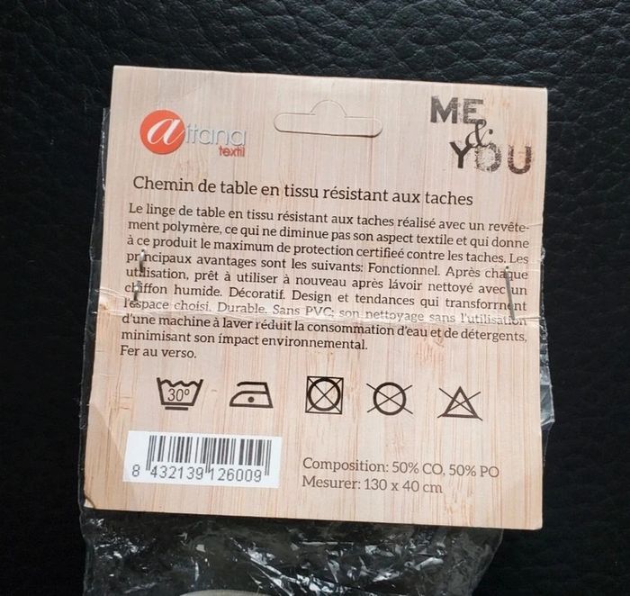 2 chemins de table en tissu de 130 X 40 cm (3 + 1 offert dans tout le dressing) - photo numéro 3