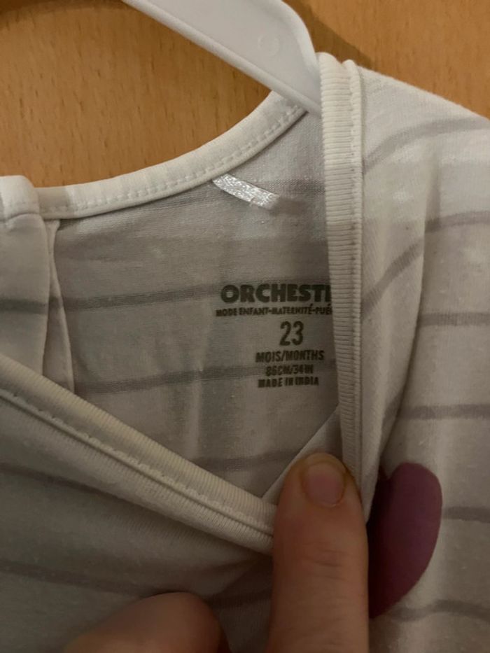 Robe en jeans « 2 » et tee shirt « petits cœurs » taille 2 ans - photo numéro 6