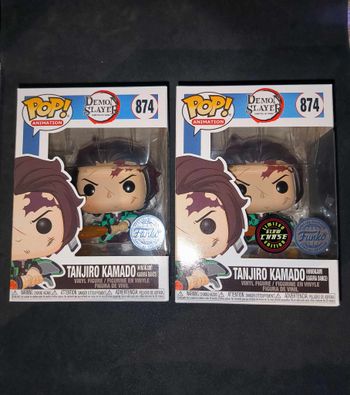 Lot 2 Figurines Funko Pop / Tanjiro Kamado N°874 / Demon Slayer / Funko Spécial édition (1Glow Chase