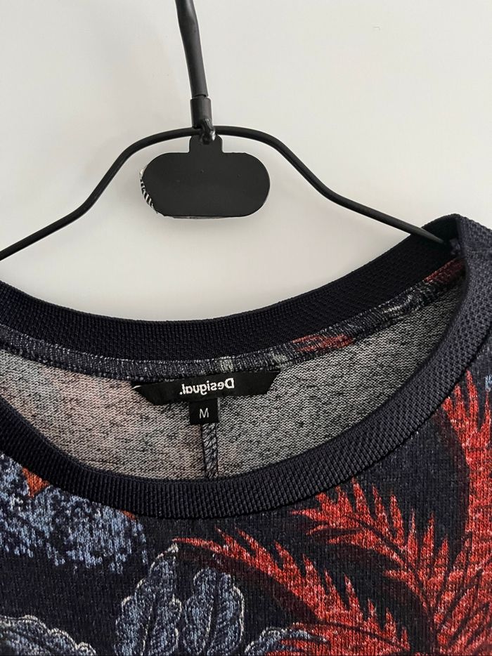 Robe Longue Desigual Noire/Rouge - Imprimé Feuilles Hivernal (Taille M) 🌿 - photo numéro 2