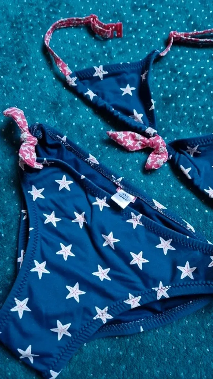 Ensemble maillot de bain bleu étoile Okaïdi 4 ans - photo numéro 3