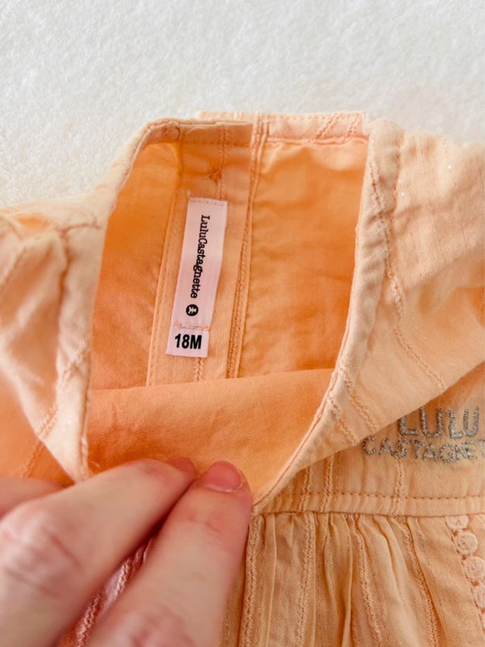 Chemise / tee shirt manche courte Lulu Castagnette 18 mois orange clair - photo numéro 4