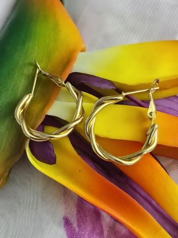 Créoles torsadées modèle 4, acier inoxydable