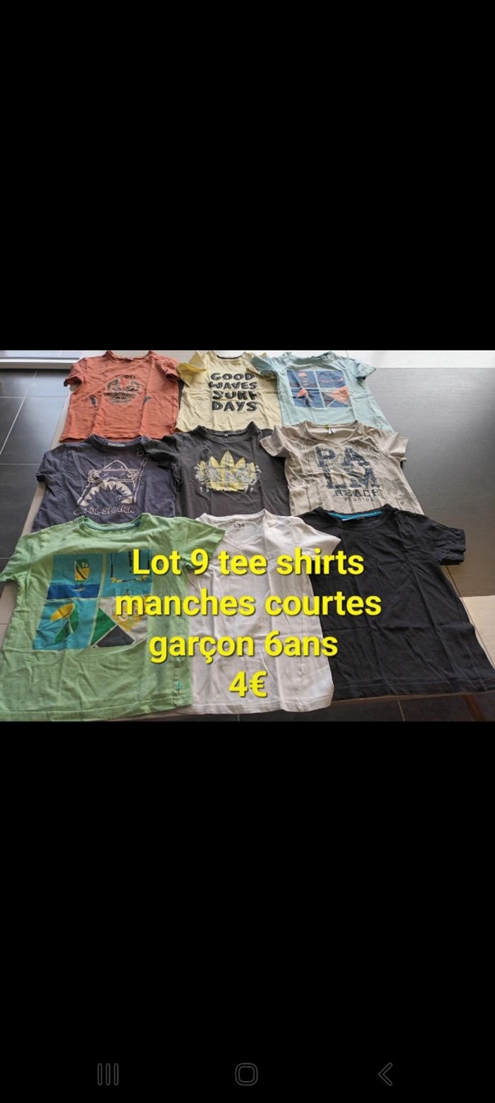 Lot 9 tee shirts manches courtes garçon 6ans