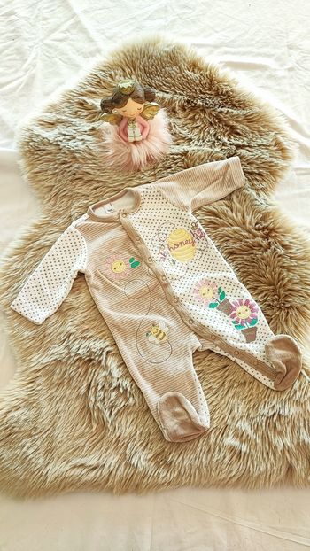 Pyjama velours beige tex 3 mois