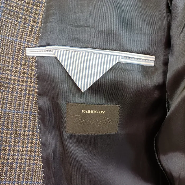 Veste à carreaux en lin Collection Premium - Taille 50 A490 - photo numéro 15