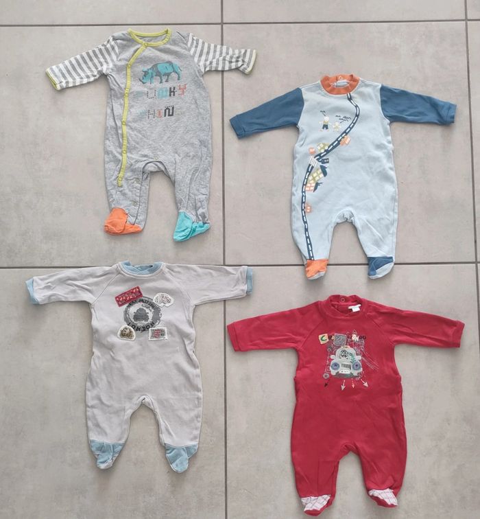 Lot de 4 pyjamas garçon - 3 mois