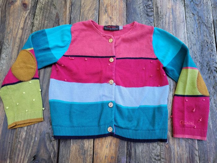 Superbe gilet Catimini rayé multicolore, 3 ans