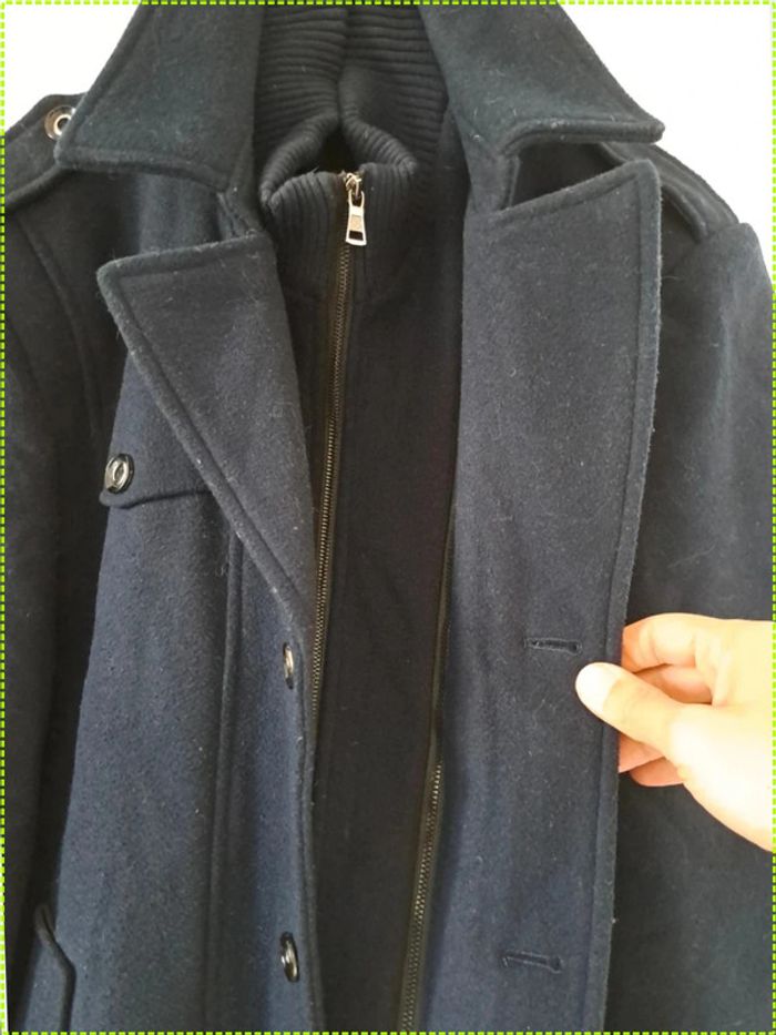 Parka caban homme Kudoro taille L bleu marine laine - photo numéro 2