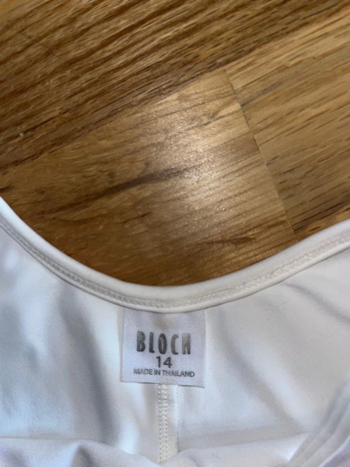 Maillot de danse blanc Bloch très bon état taille 14ans - photo numéro 2