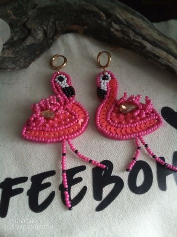 Boucles d'oreilles Flamants roses