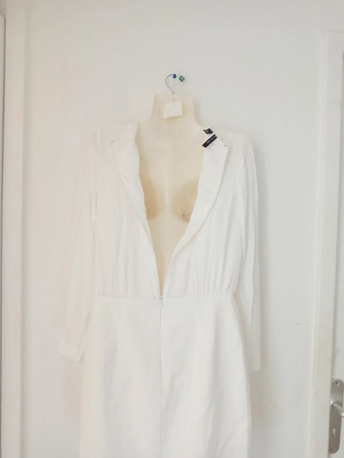 Robe blanche chic manches longues femme c - photo numéro 7