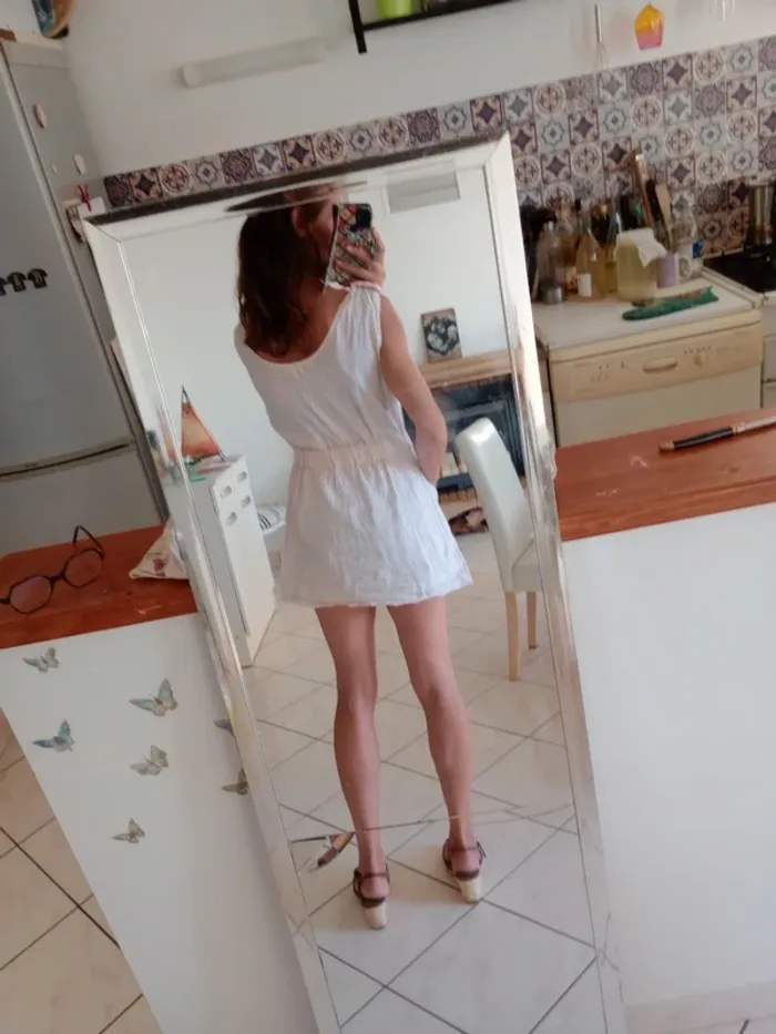 Robe  XS rose pâle lin c83 - photo numéro 4