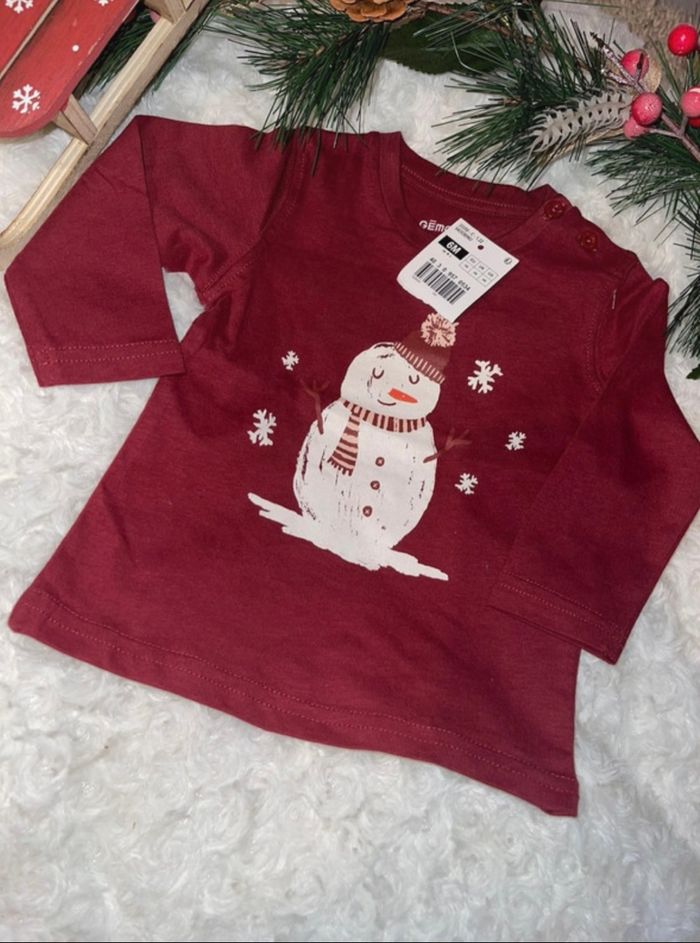 Tee-shirt manches longues bébé 6 mois Gémo – Neuf étiquette