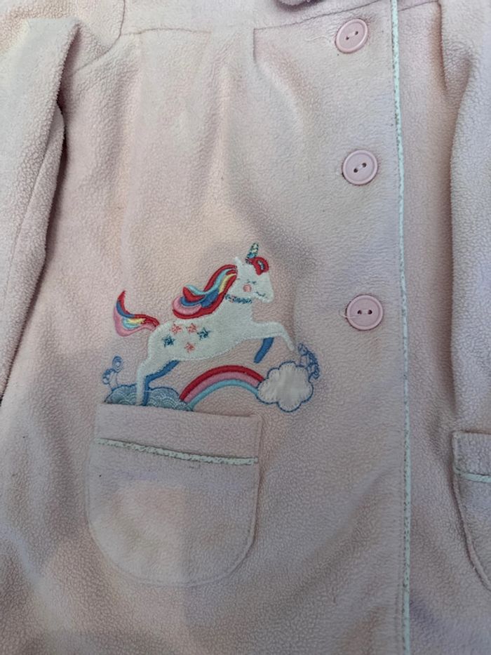 Peignoir de nuit rose poudrée avce licorne - photo numéro 2