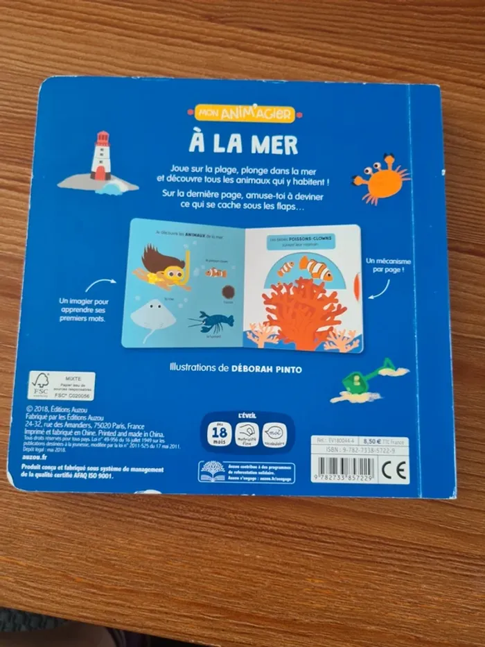 Livre imagier à mécanisme A la mer - photo numéro 3