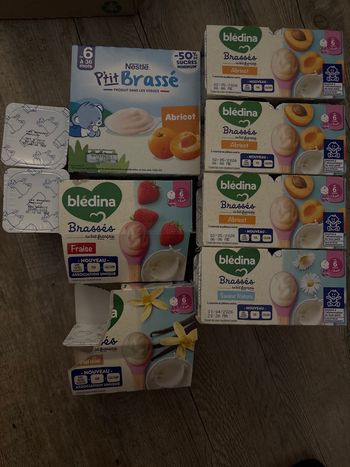 Brassés abricot, nature, vanille et fraise 