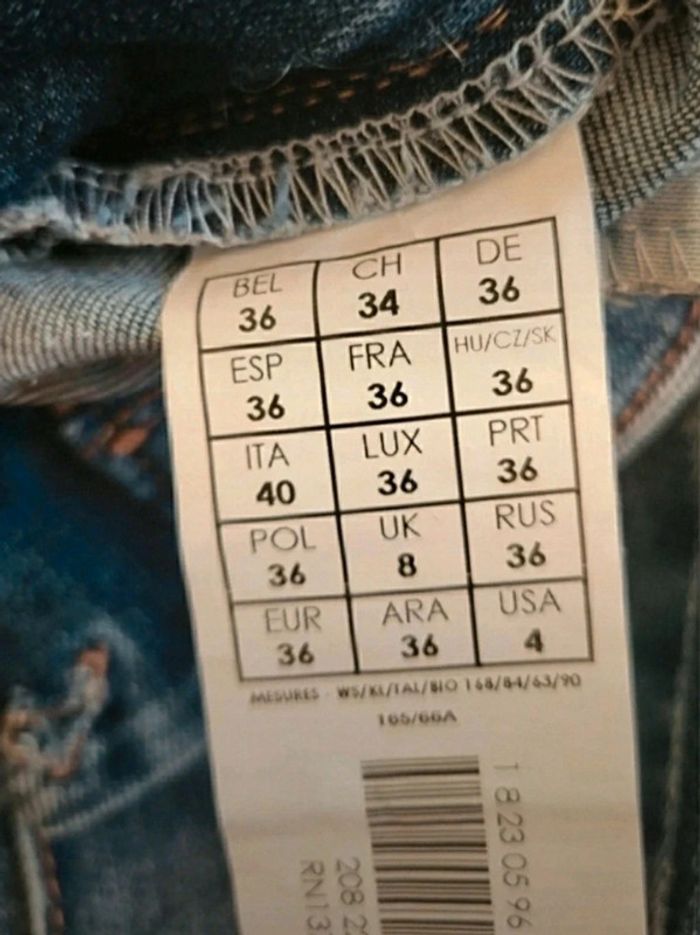 Pantalon jean skinny bleu à plis piqués Promod 36 S - photo numéro 10