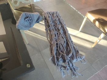 Ensemble femme béret et écharpe grise