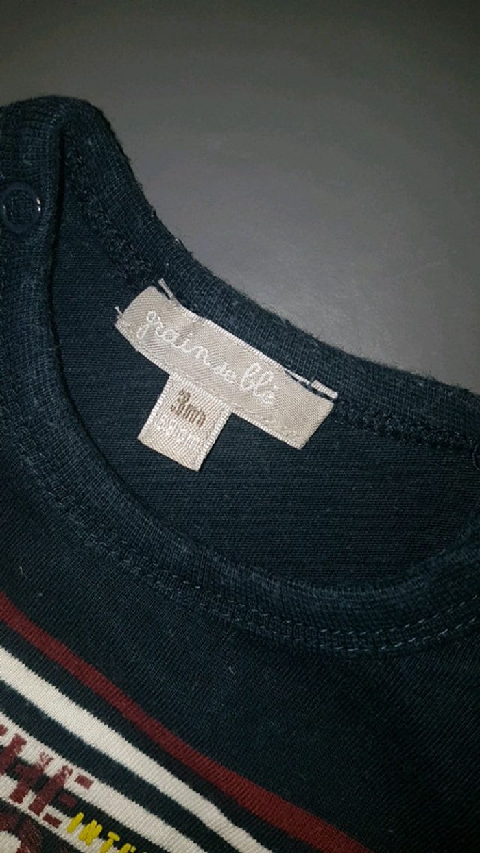 T-shirt 3 mois grain de blé 0€50 -50% dès 2 achetés - photo numéro 2