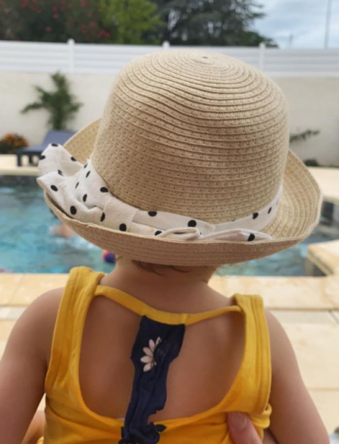 Chapeau en paille avec ruban T. 49