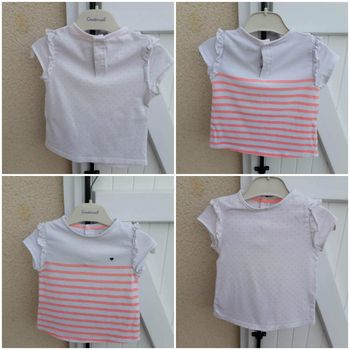 lot 2 tee-shirts bb filles kiabi 18 mois 
