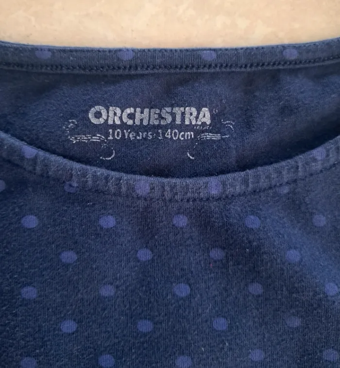 Tee shirt manches longues bleu 10 ans 👧 Orchestra en TBE - photo numéro 2