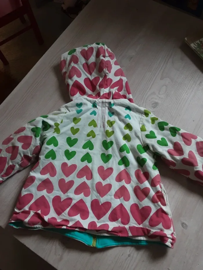 Veste légèrement doublé mi-saison cœurs coton T. 4 ans - photo numéro 2