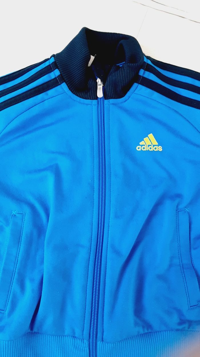 Vêtement garçon veste de sport bleue Adidas 3 ans - photo numéro 3