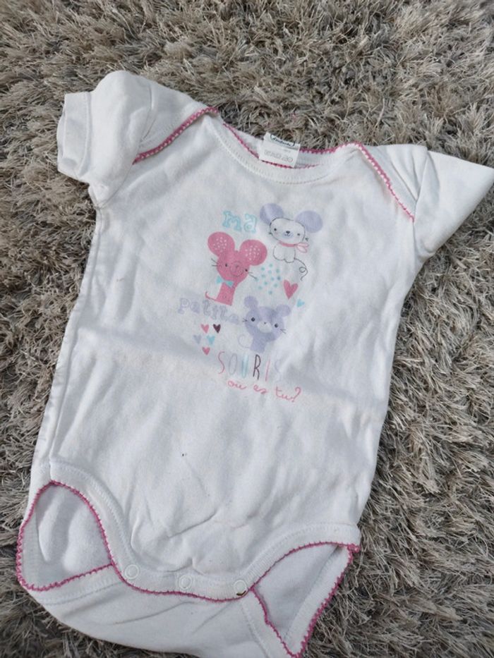 Lot de 4 body bébé fille était manches courtes 6 mois - photo numéro 6