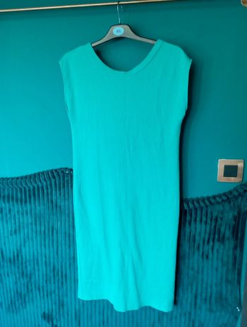 Robe d'été en maille coton vert émeraude