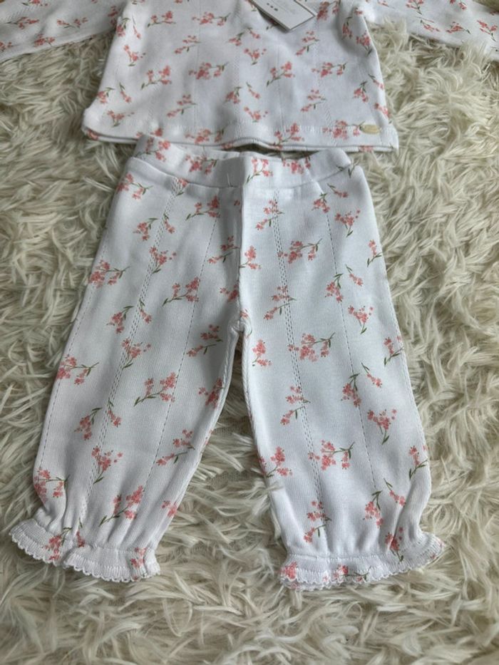 Ensemble tartine et chocolat blanc et rose taille 3 mois - photo numéro 2