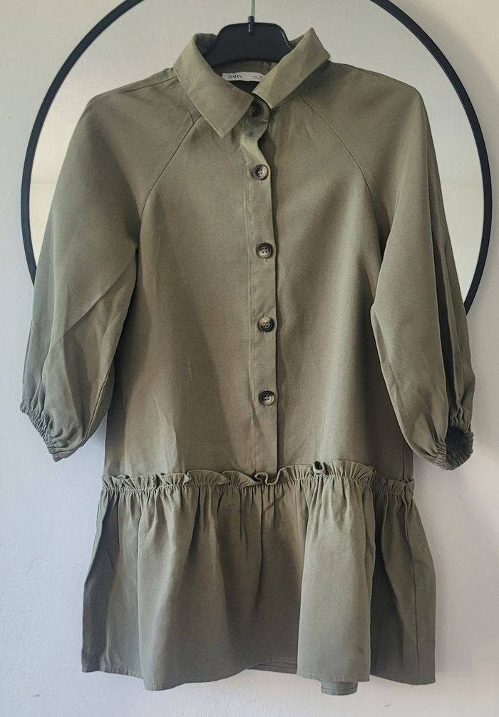 Robe manche longue kaki marque zara