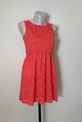 Robe saumon en dentelle La Halle