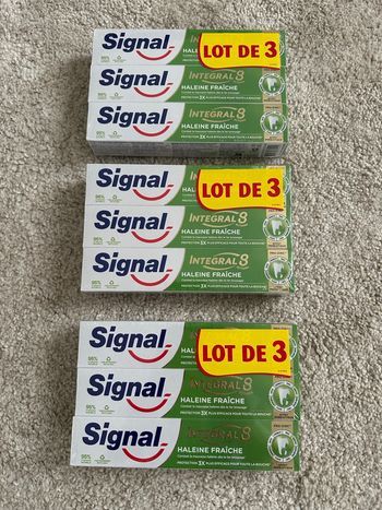 Lot de 9 tubes dentifrices Signal haleine fraîche 