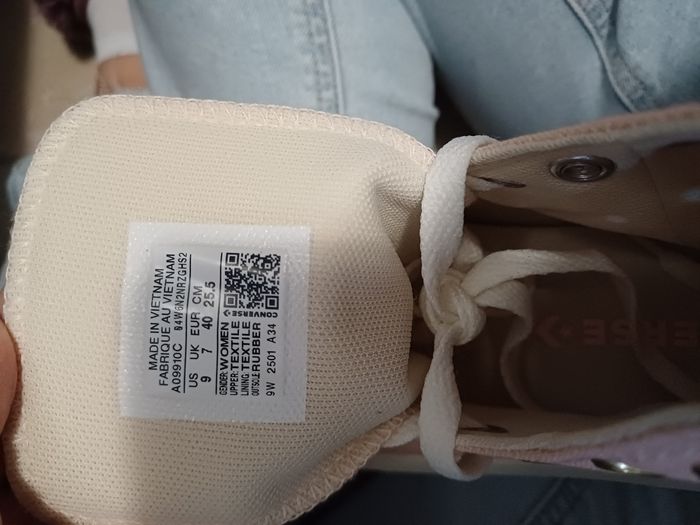 Basket converse neuve toile montante compensée pointure 40 rose - photo numéro 9