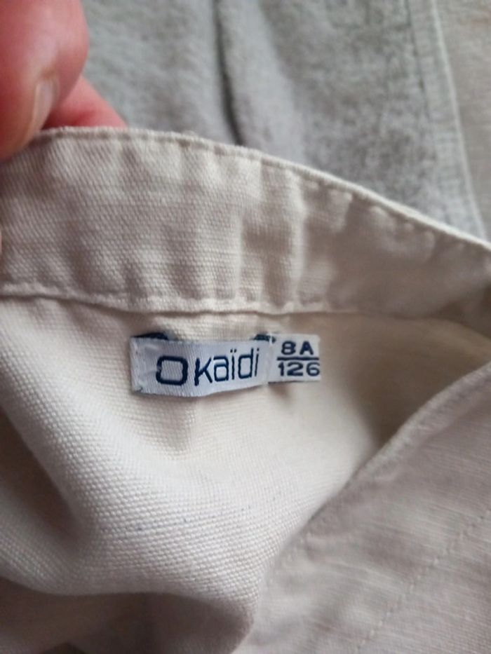Gilet coton lin 8ans Okaidi beige - photo numéro 3