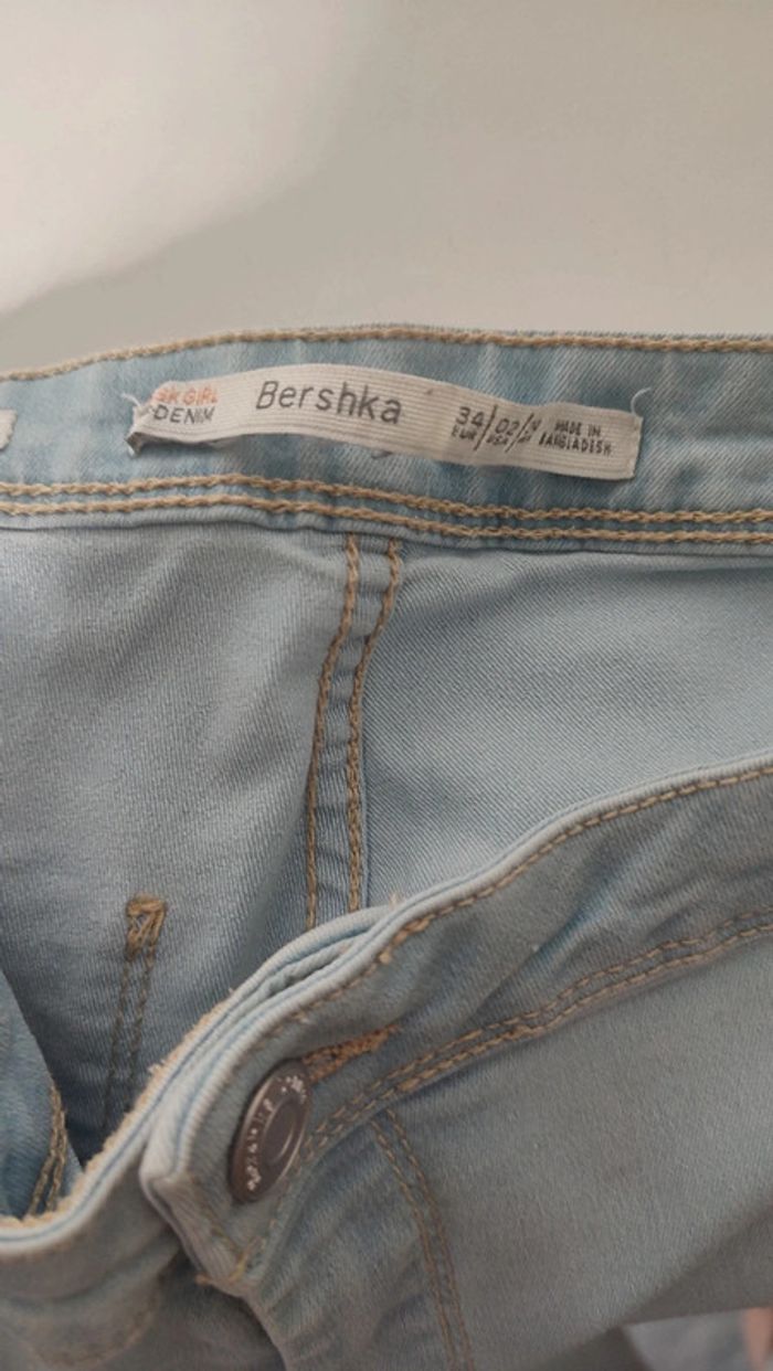 Jegging Bershka Bleu Clair Taille 34 - Tendance et Élégant - photo numéro 3
