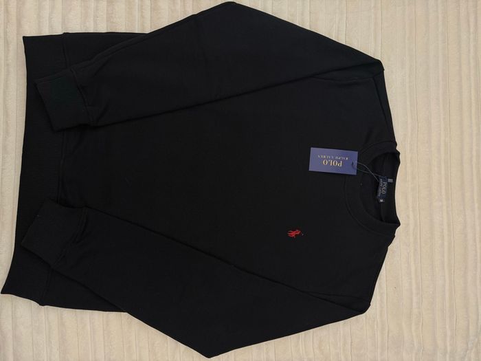 Pull Ralph Lauren noir logo rouge taille M - photo numéro 6