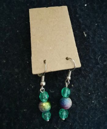 Boucles d'oreilles à perles vertes