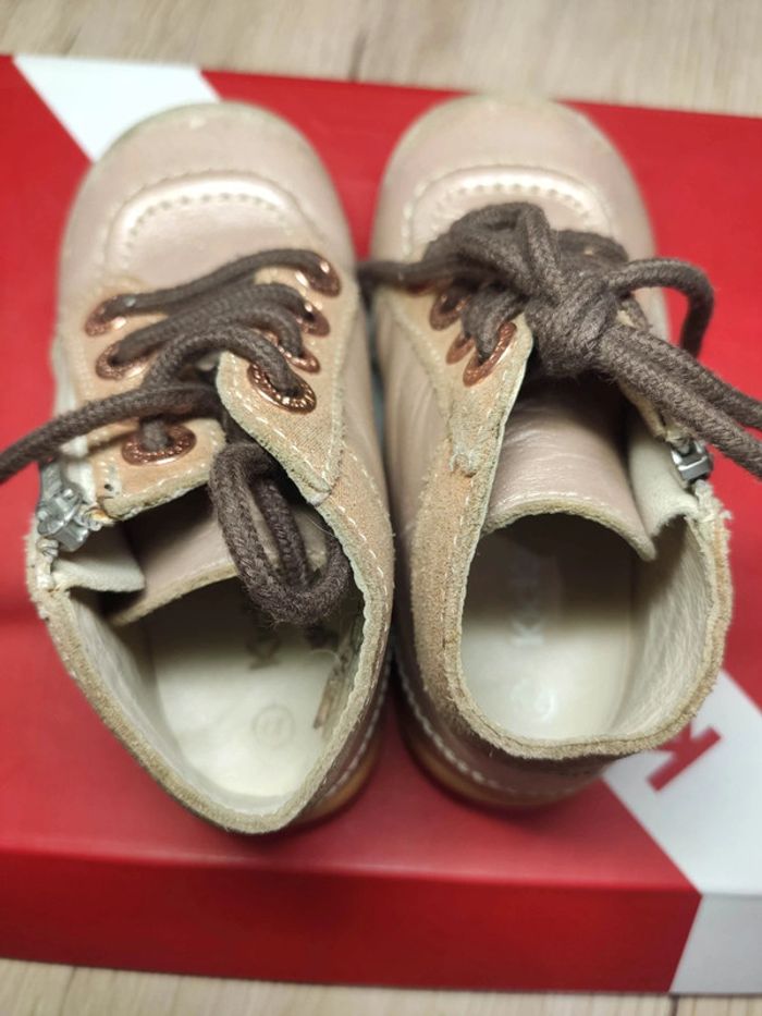 Chaussures cuir kickers rose poudré 23 - photo numéro 6