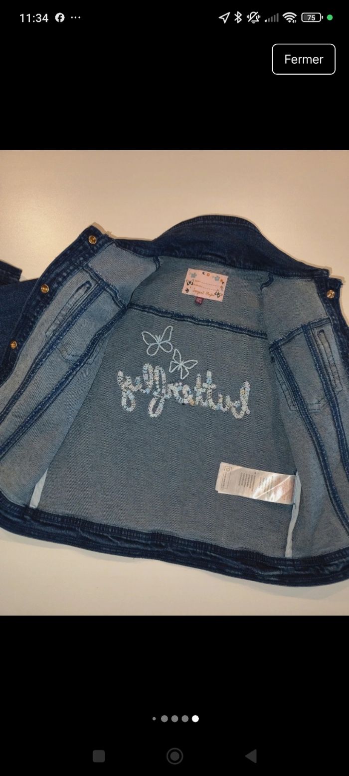 Veste en jean sergent major fille 4 ans - photo numéro 7