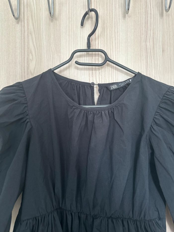 Robe courte ballon manches bouffantes noir taille S ZARA - photo numéro 2