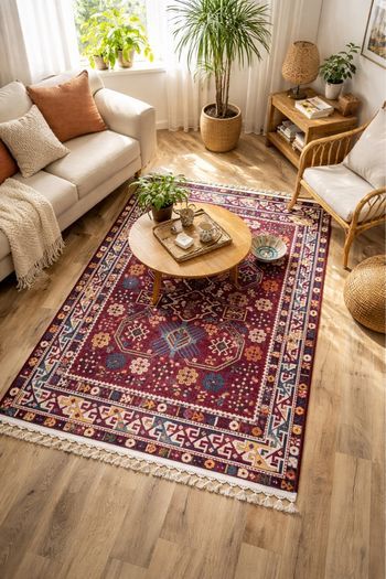 Tapis oriental poil ras antidérapant 1m.90 sur 1m.18
