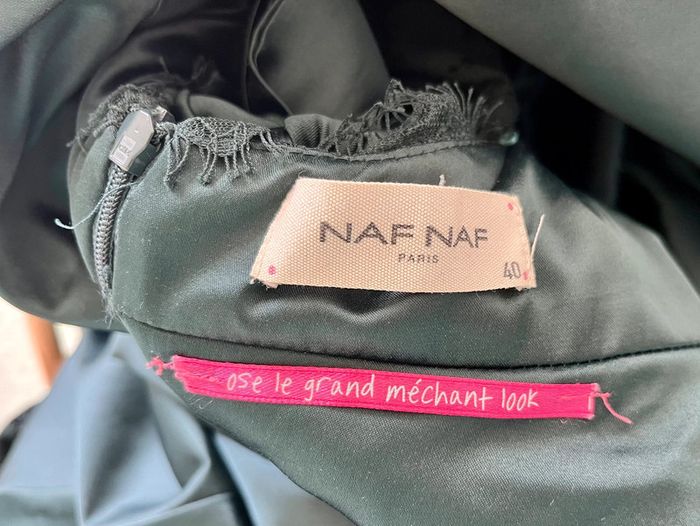 Robe Naf Naf taille 40 verte dentelle - photo numéro 2